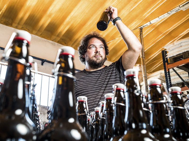 Alvarelhos,17/07/2017 - Para uma reportagem sobre cerveja artesanal, fizemos uma visita a fabrica da cerveja Post Scriptum Brewery em Alvarelhos, Trofa.Pedro Sousa(Orlando Almeida / Global Imagens)